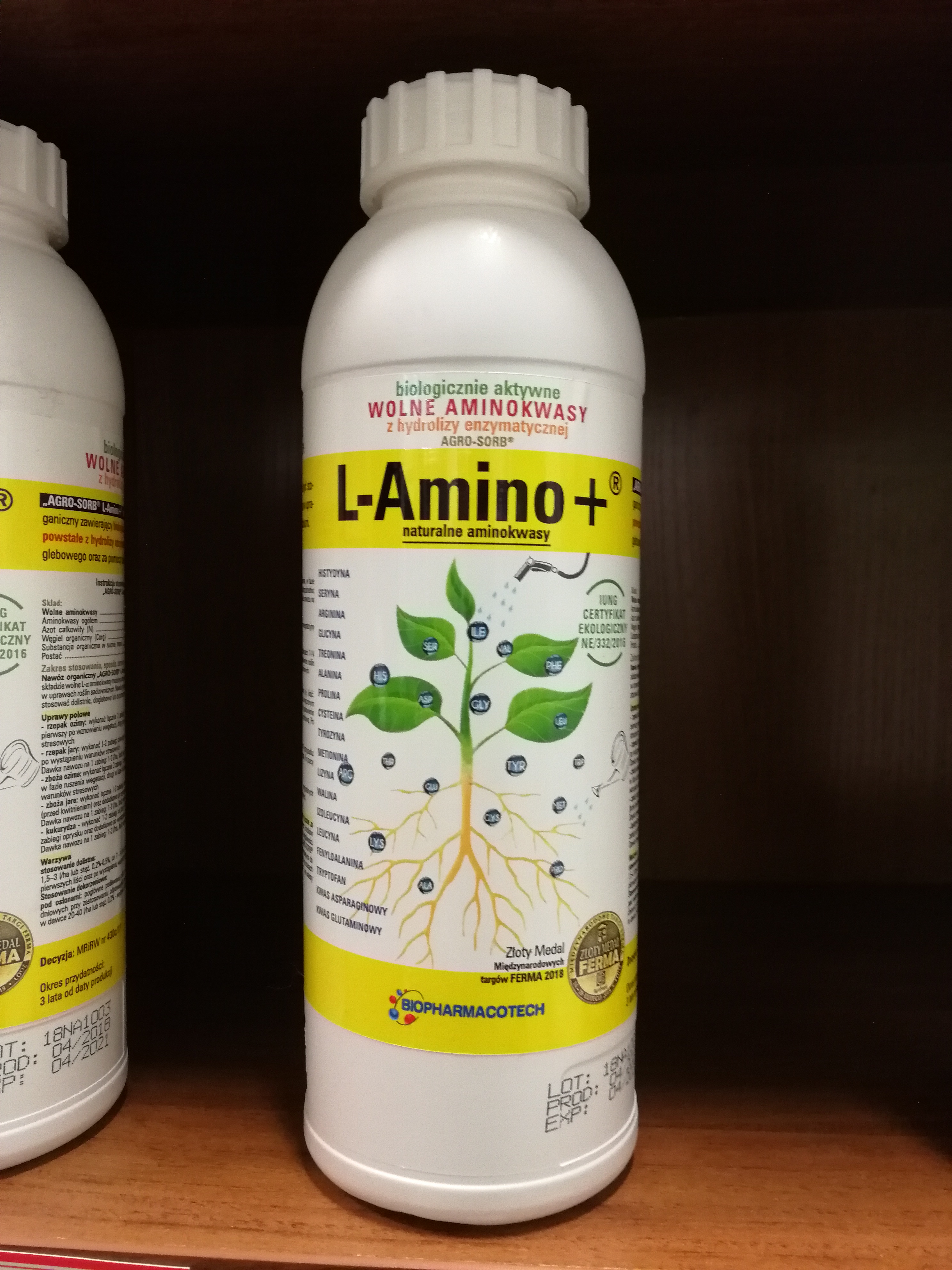 Agro-Sorb L-Amino + Naturalne Aminokwasy - Nawóz Biostymulujący 1L